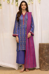 IZAAR 3Pc - Digital Printed Lawn Dress