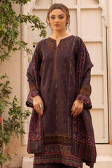 IZDIHAR 3Pc - Embroidered Khaddar Dress