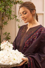 IZDIHAR 3Pc - Embroidered Khaddar Dress