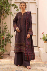 IZDIHAR 3Pc - Embroidered Khaddar Dress