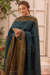 MAZNEEN 3Pc - Embroidered Khaddar Dress