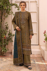 MAZNEEN 3Pc - Embroidered Khaddar Dress