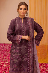 OMAIRA 3Pc - Embroidered Khaddar Dress