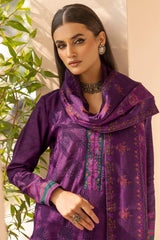 URSHIA 3Pc - Embroidered Khaddar Dress