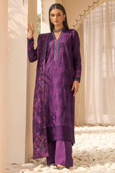 URSHIA 3Pc - Embroidered Khaddar Dress