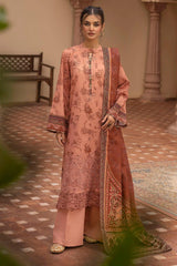 YUSUR 3Pc - Embroidered Khaddar Dress