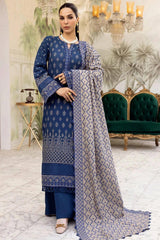 AALAM 3Pc - Embroidered Khaddar Dress - LEXZARI