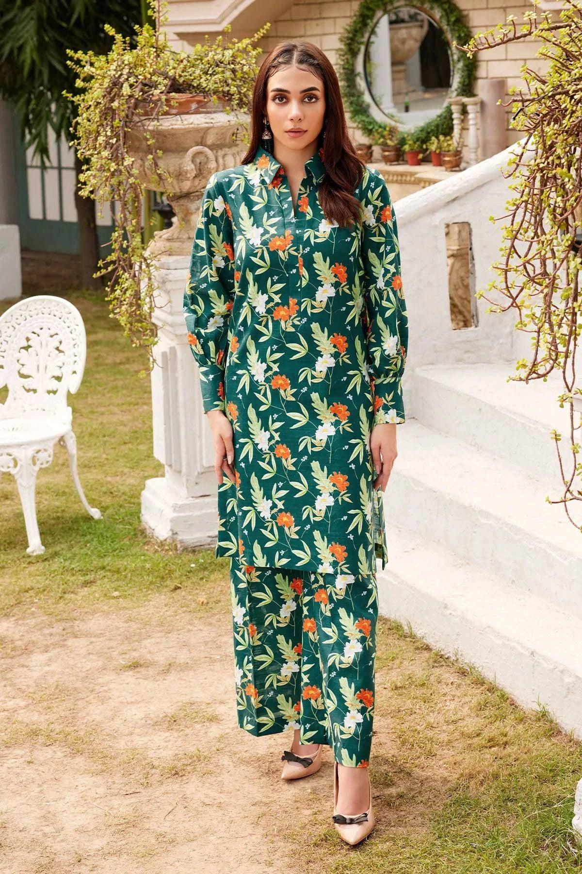 SAMAN 2Pc -Digital Printed Khaddar Dress - LEXZARI