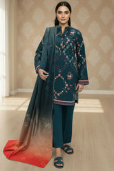 MIHRA 3Pc - Digital Printed Khaddar Dress