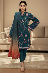 MIHRA 3Pc - Digital Printed Khaddar Dress