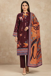 ZUHA 3Pc - Digital Printed Khaddar Dress