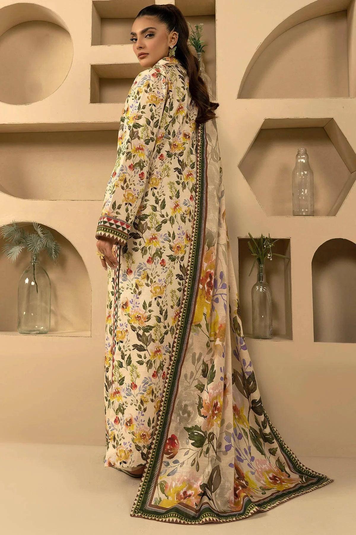 AFNAN 3Pc -Digital Printed Khaddar Dress - LEXZARI