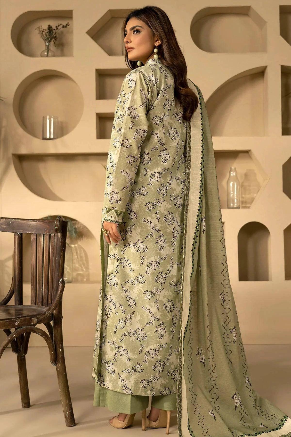 TANISHA 3Pc -Digital Printed Khaddar Dress - LEXZARI