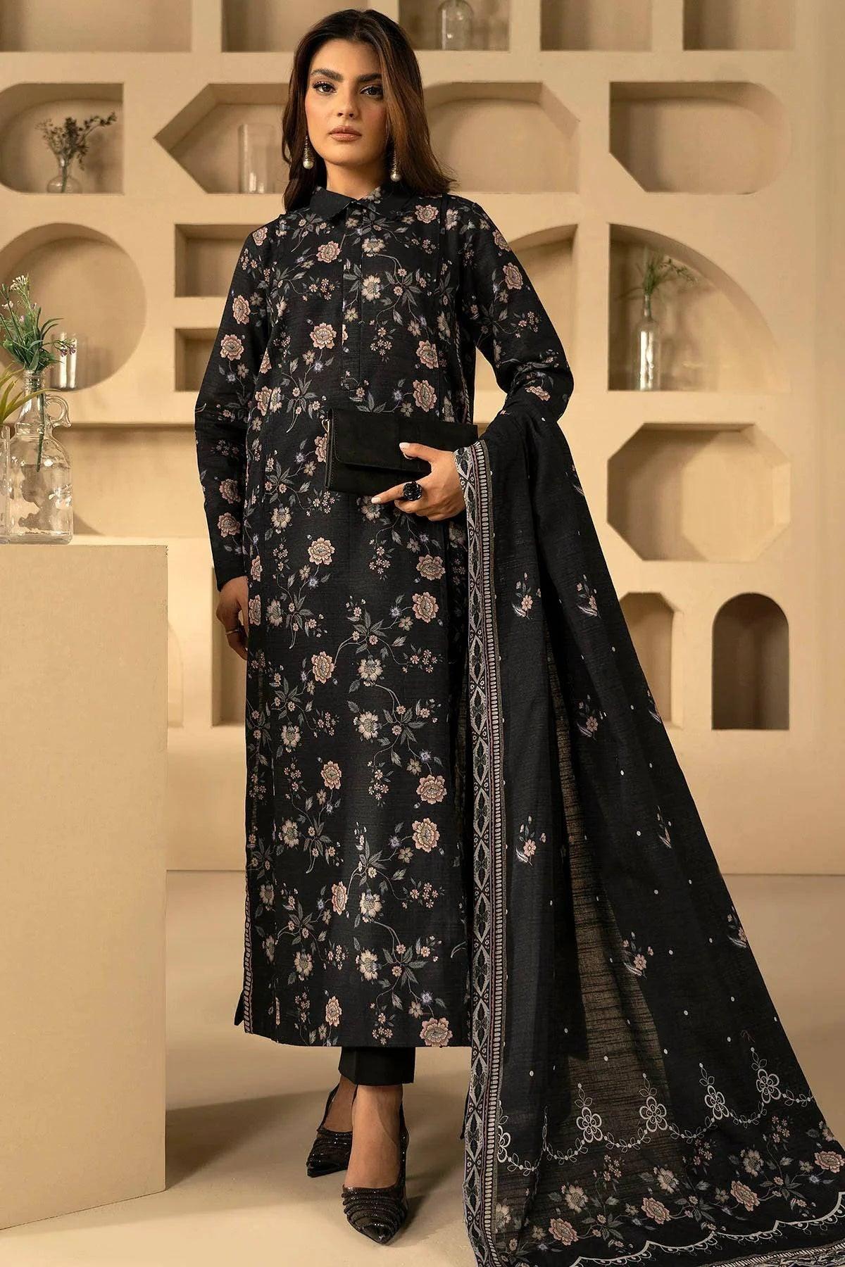 NAMAR 3Pc -Digital Printed Khaddar Dress - LEXZARI