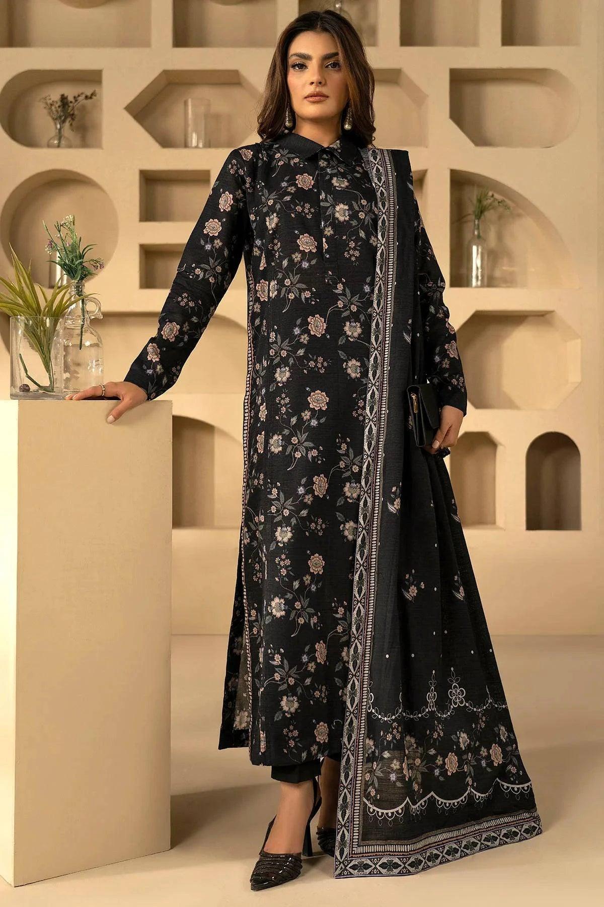 NAMAR 3Pc -Digital Printed Khaddar Dress - LEXZARI