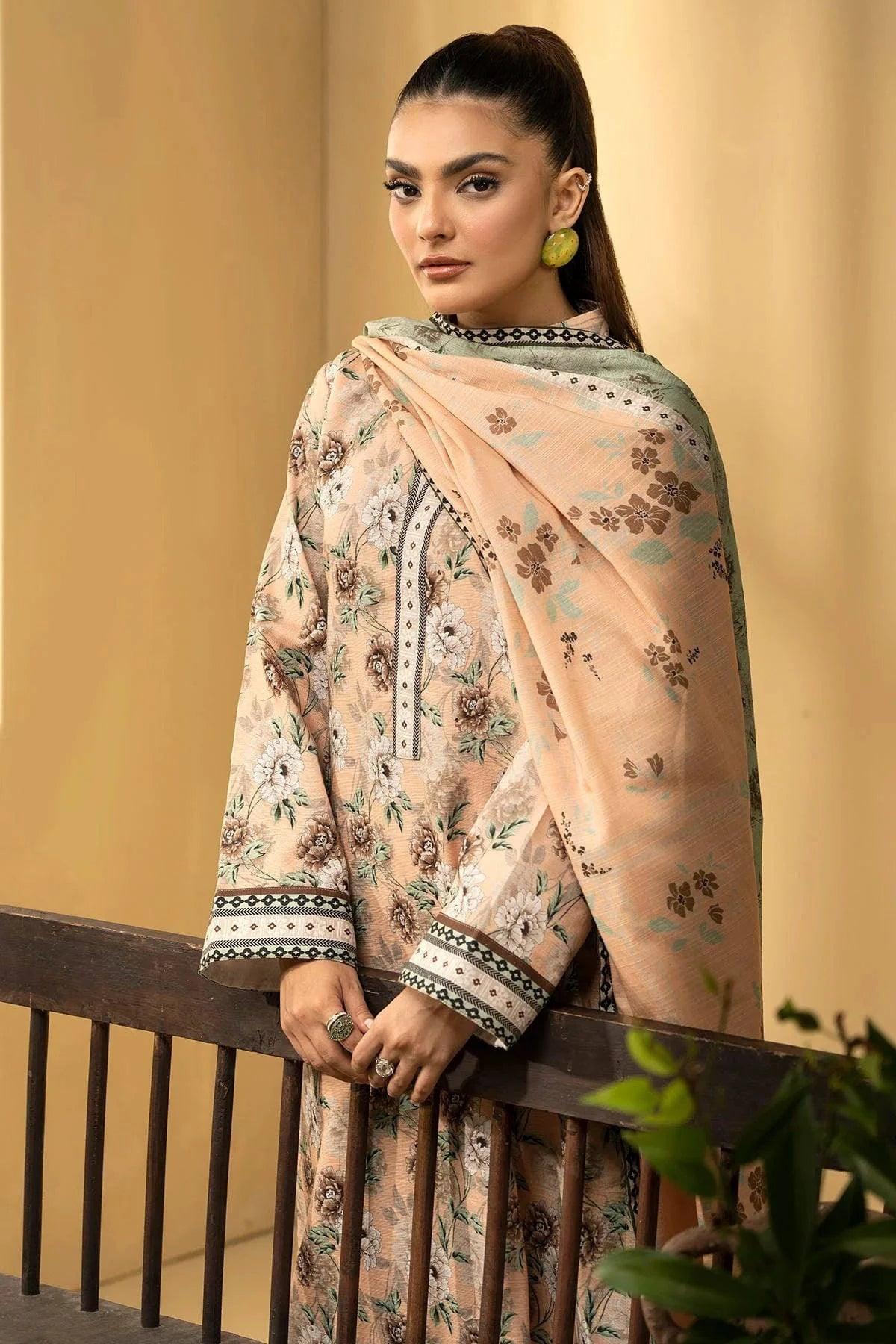 RUHI 3Pc -Digital Printed Khaddar Dress - LEXZARI