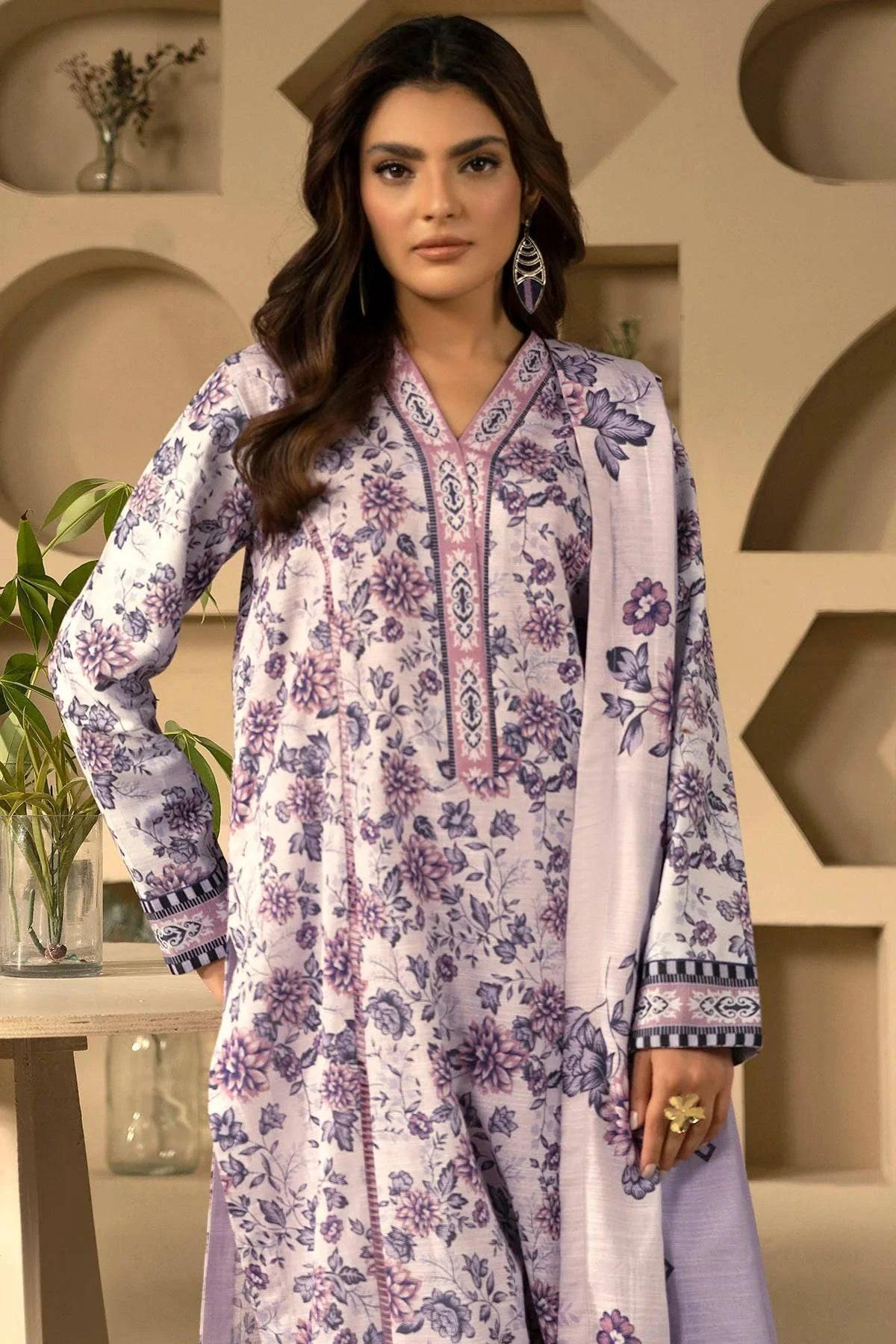 AYRA 3Pc -Digital Printed Khaddar Dress - LEXZARI