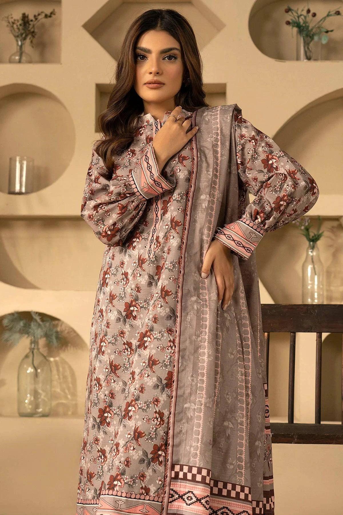 MAIRA 3Pc -Digital Printed Khaddar Dress - LEXZARI