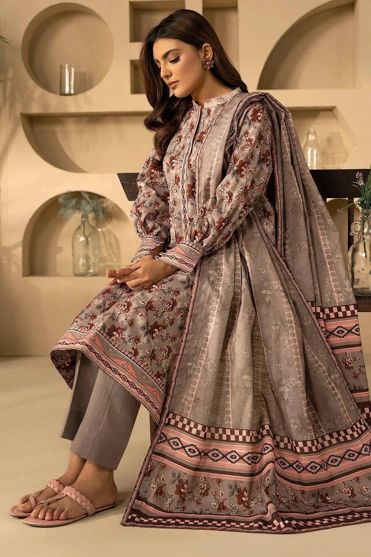 MAIRA 3Pc -Digital Printed Khaddar Dress - LEXZARI
