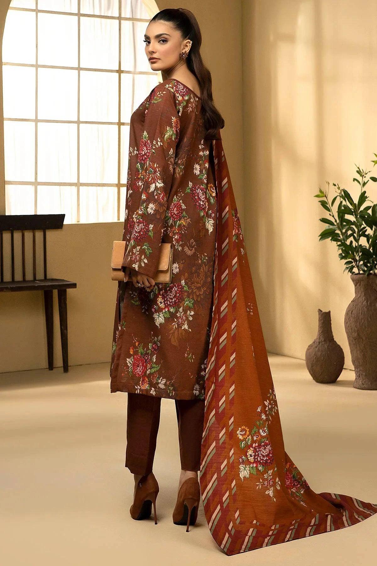 MOEZA 3Pc -Digital Printed Khaddar Dress - LEXZARI