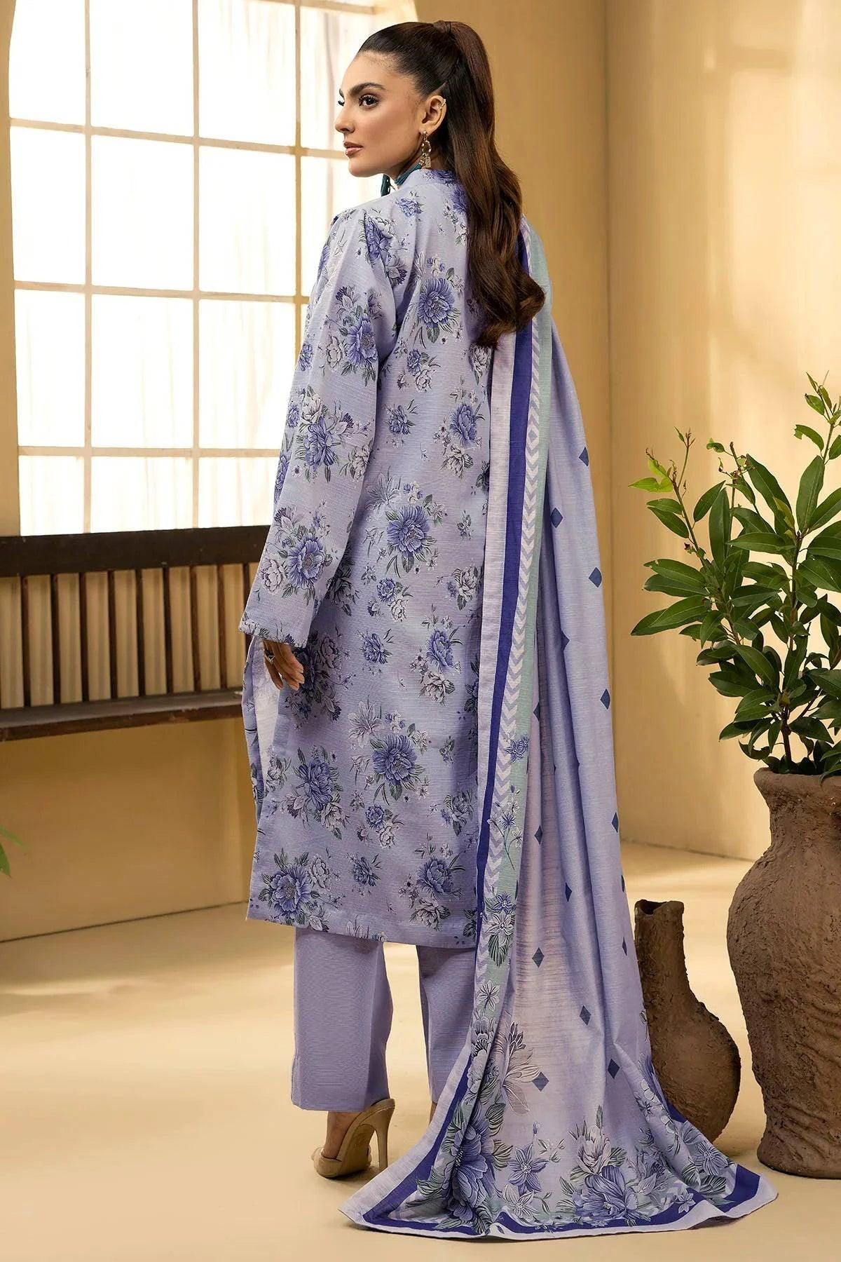 ZAKNA 3Pc -Digital Printed Khaddar Dress - LEXZARI