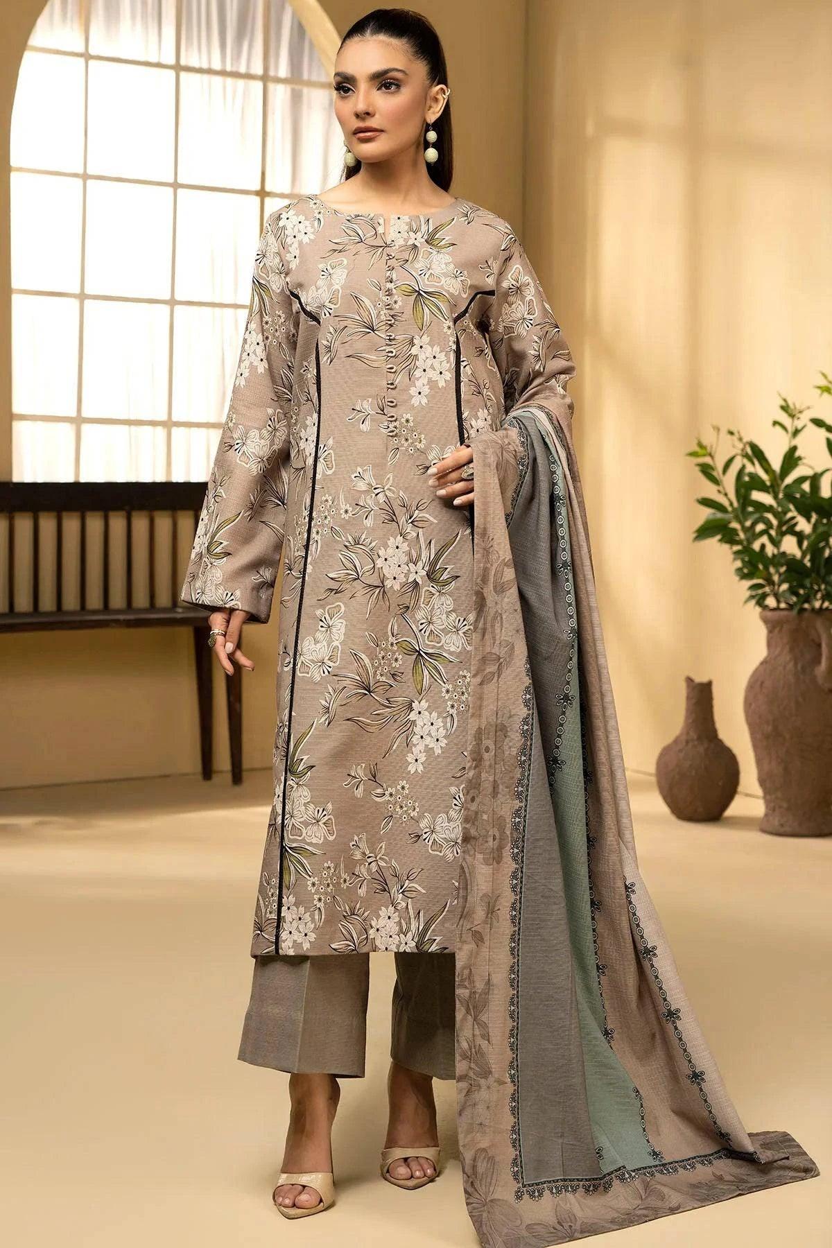 ZUWEYNA 3Pc -Digital Printed Khaddar Dress - LEXZARI
