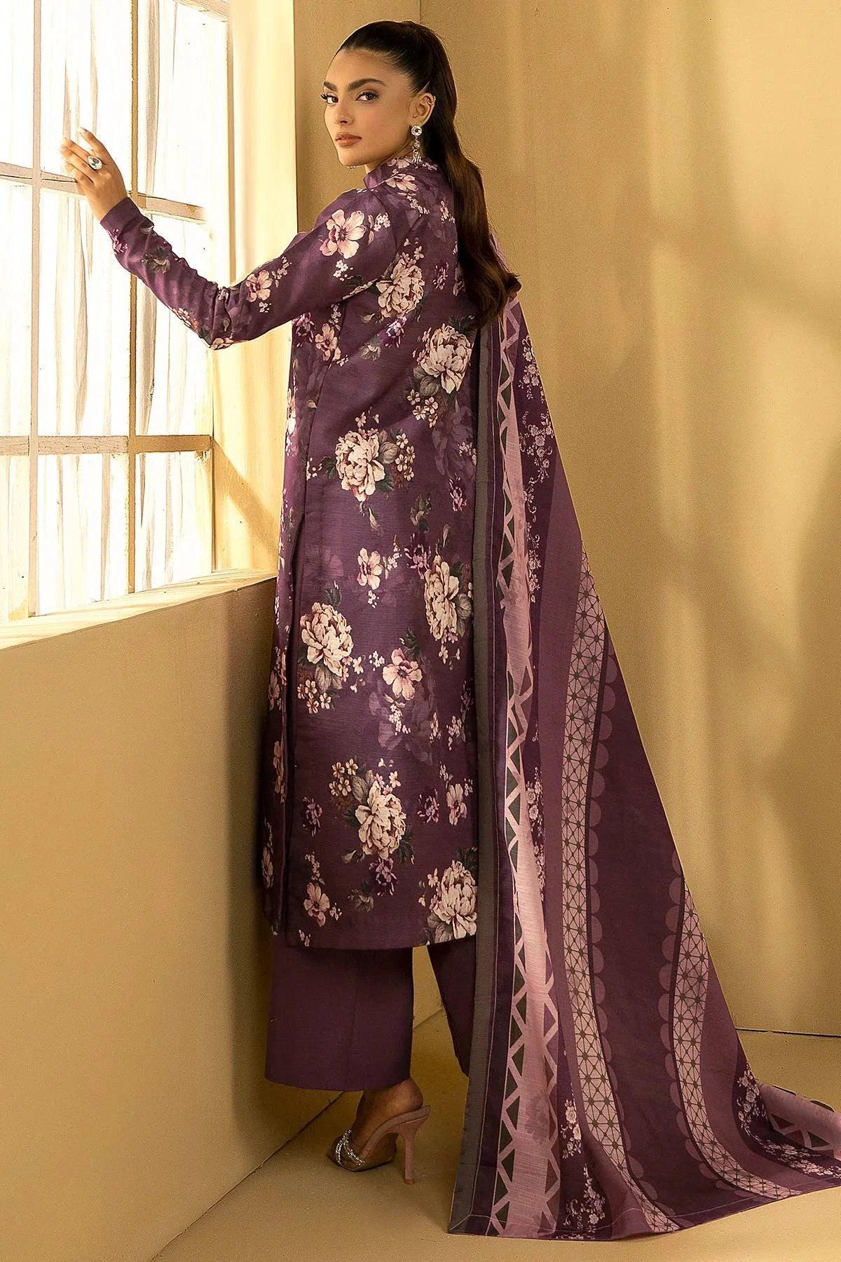 RUHIYA 3Pc -Digital Printed Khaddar Dress - LEXZARI
