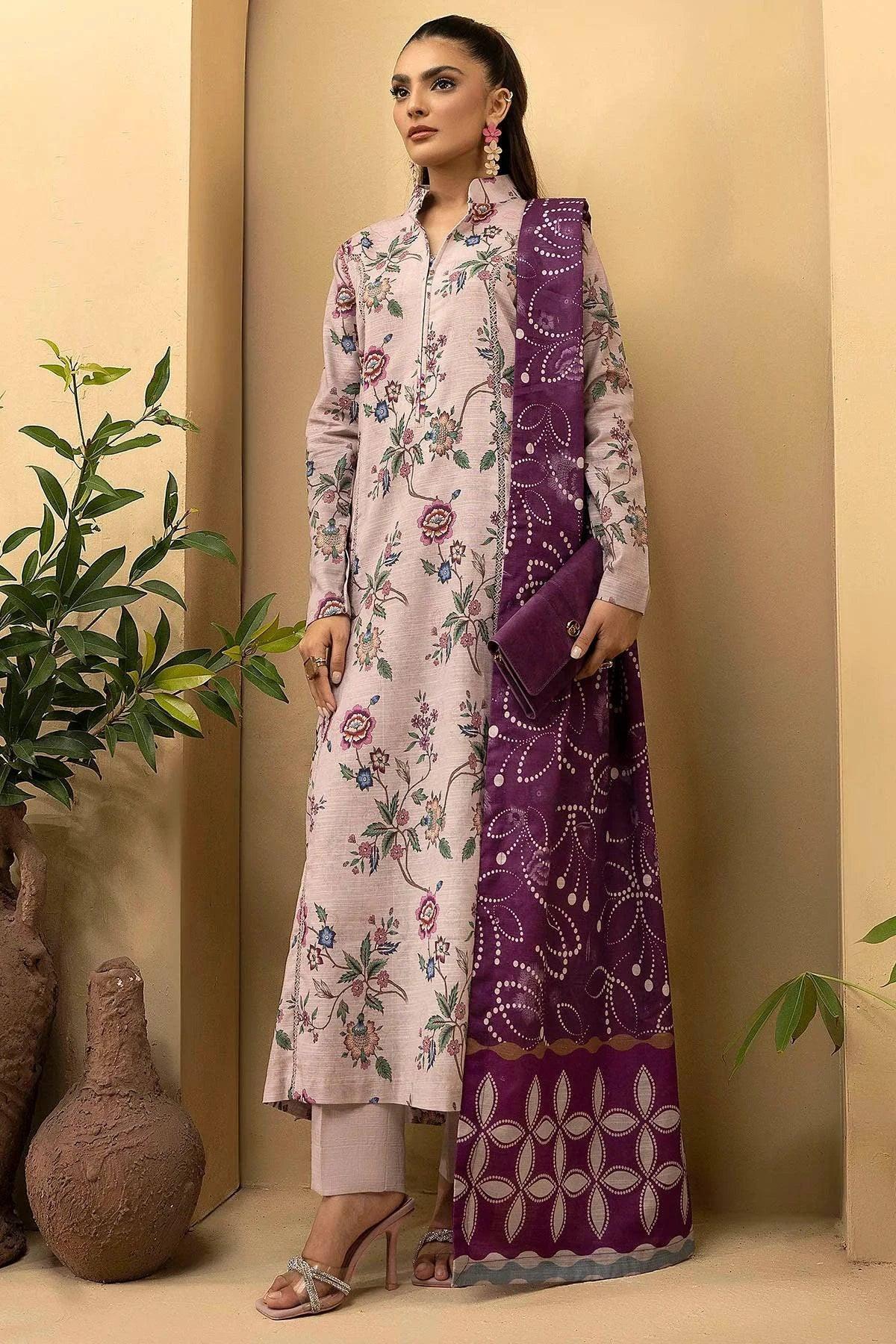 MAIDA 3Pc -Digital Printed Khaddar Dress - LEXZARI