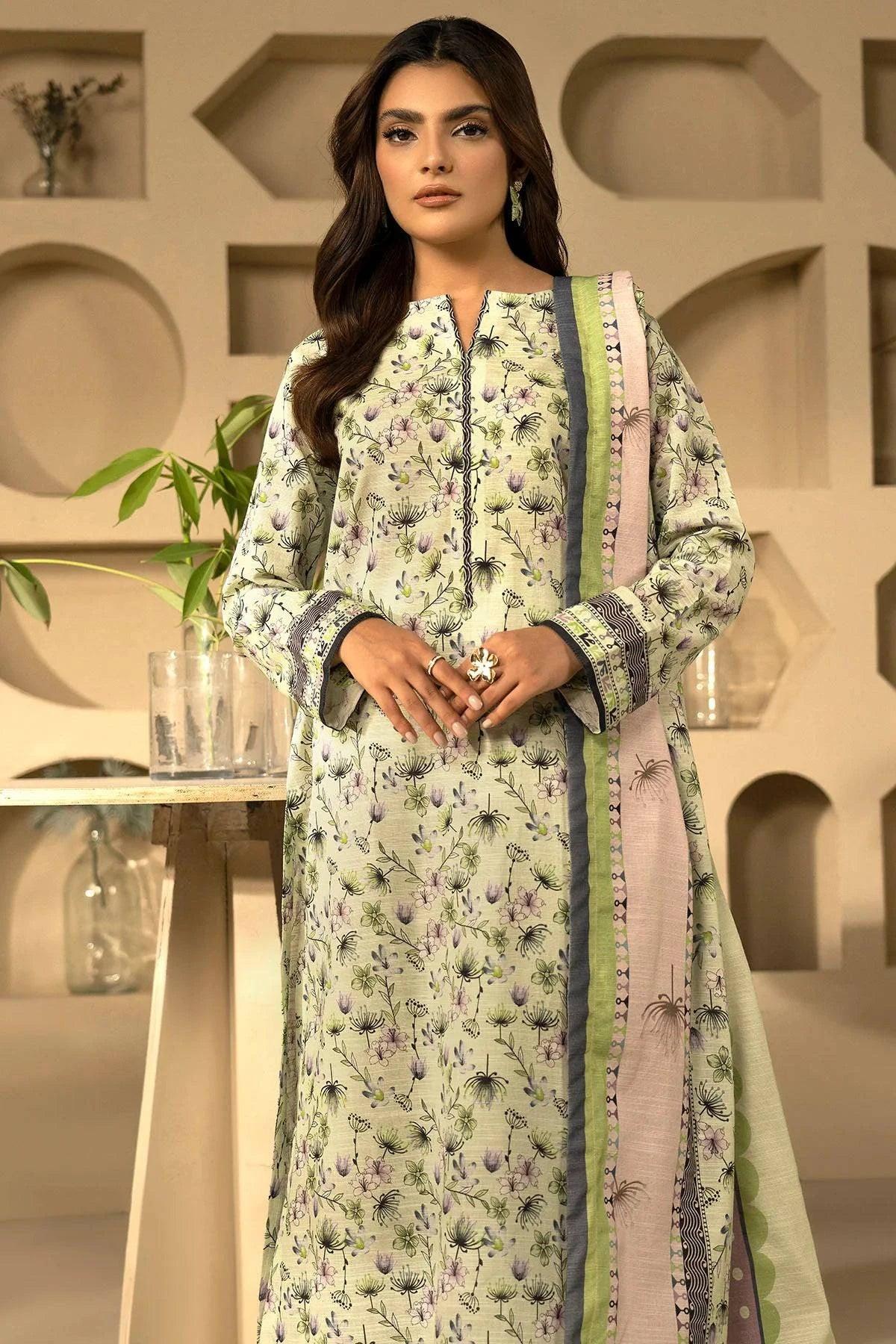 HAREEM 3Pc -Digital Printed Khaddar Dress - LEXZARI