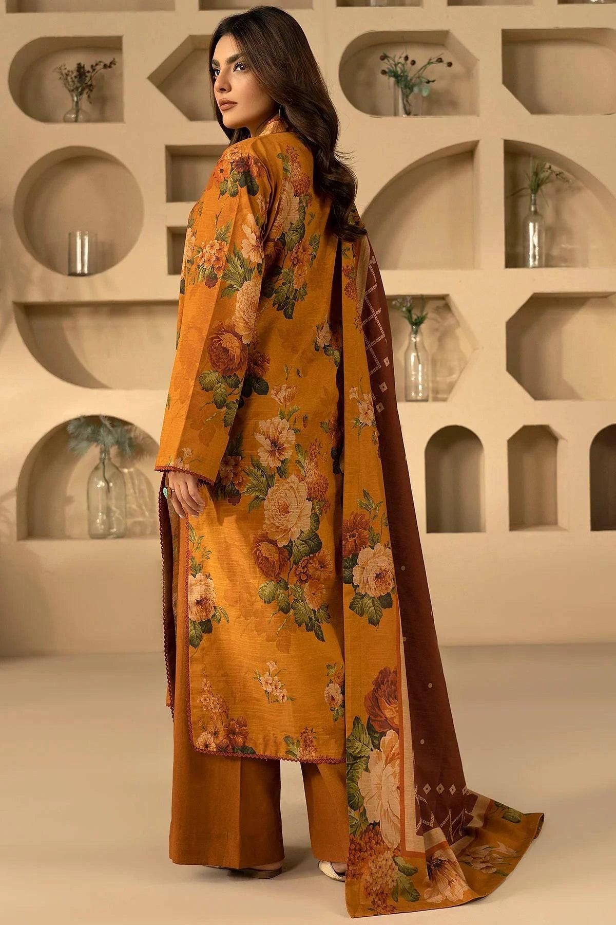 HYMAH 3Pc -Digital Printed Khaddar Dress - LEXZARI