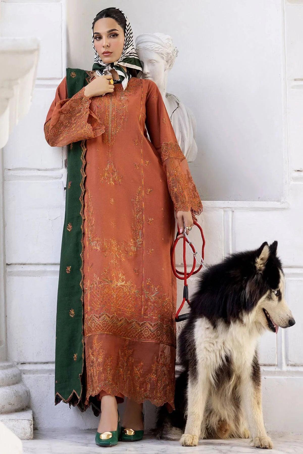 PERISA 3Pc - Embroidered Khaddar Dress - LEXZARI