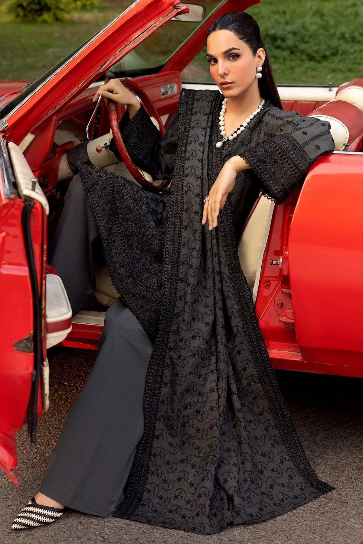 TAZEEN 3Pc - Embroidered Khaddar Dress - LEXZARI