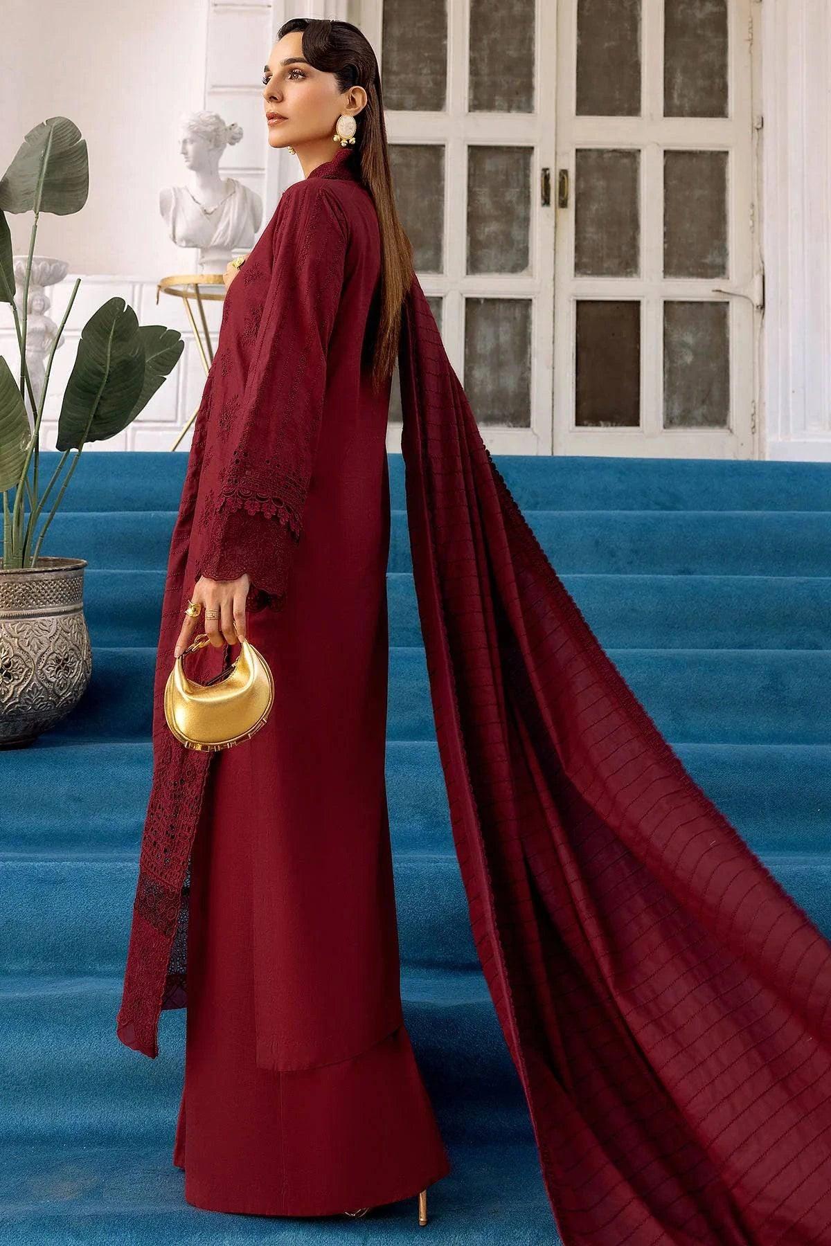 NURAL 3Pc - Embroidered Khaddar Dress - LEXZARI