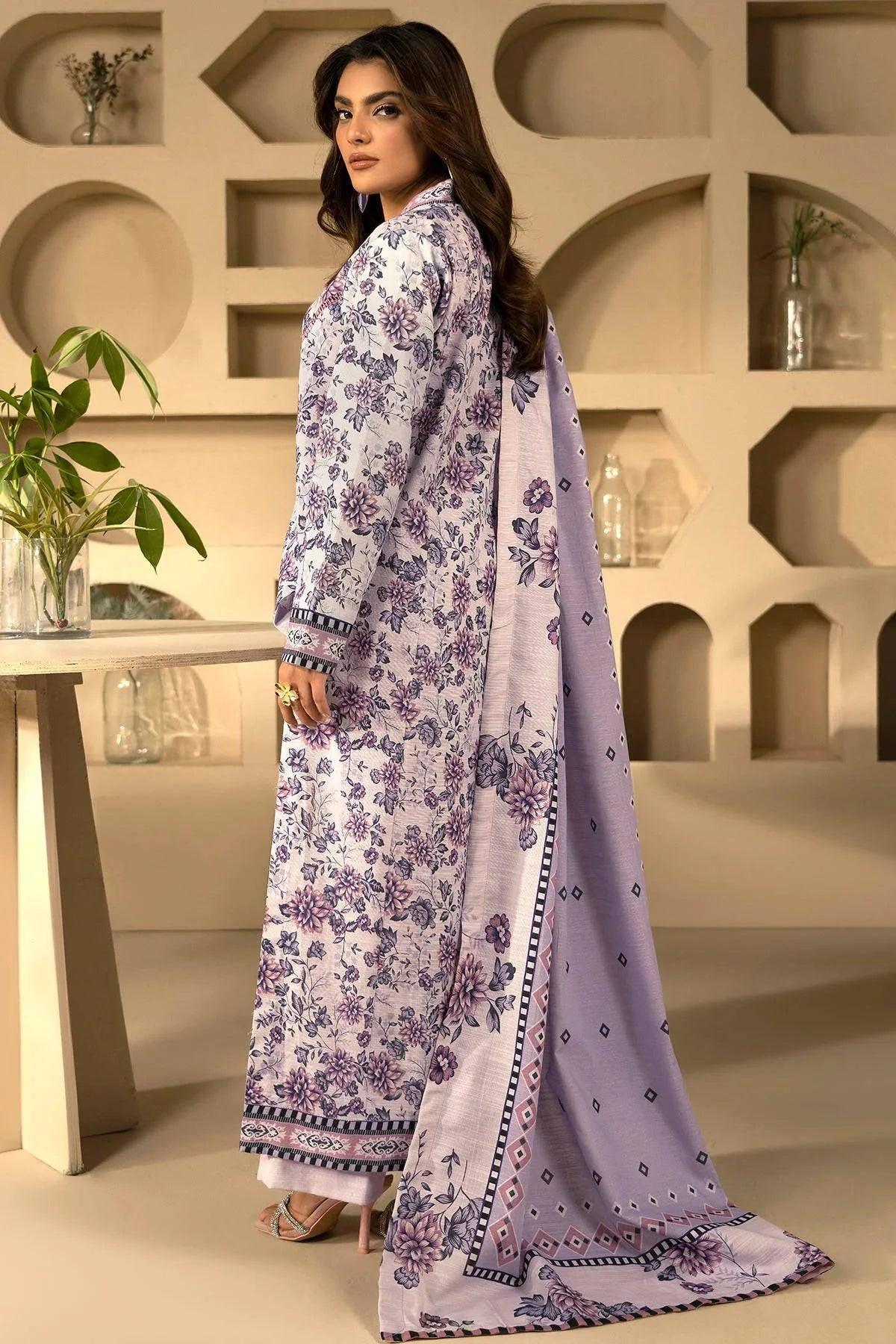 AYRA 3Pc -Digital Printed Khaddar Dress - LEXZARI