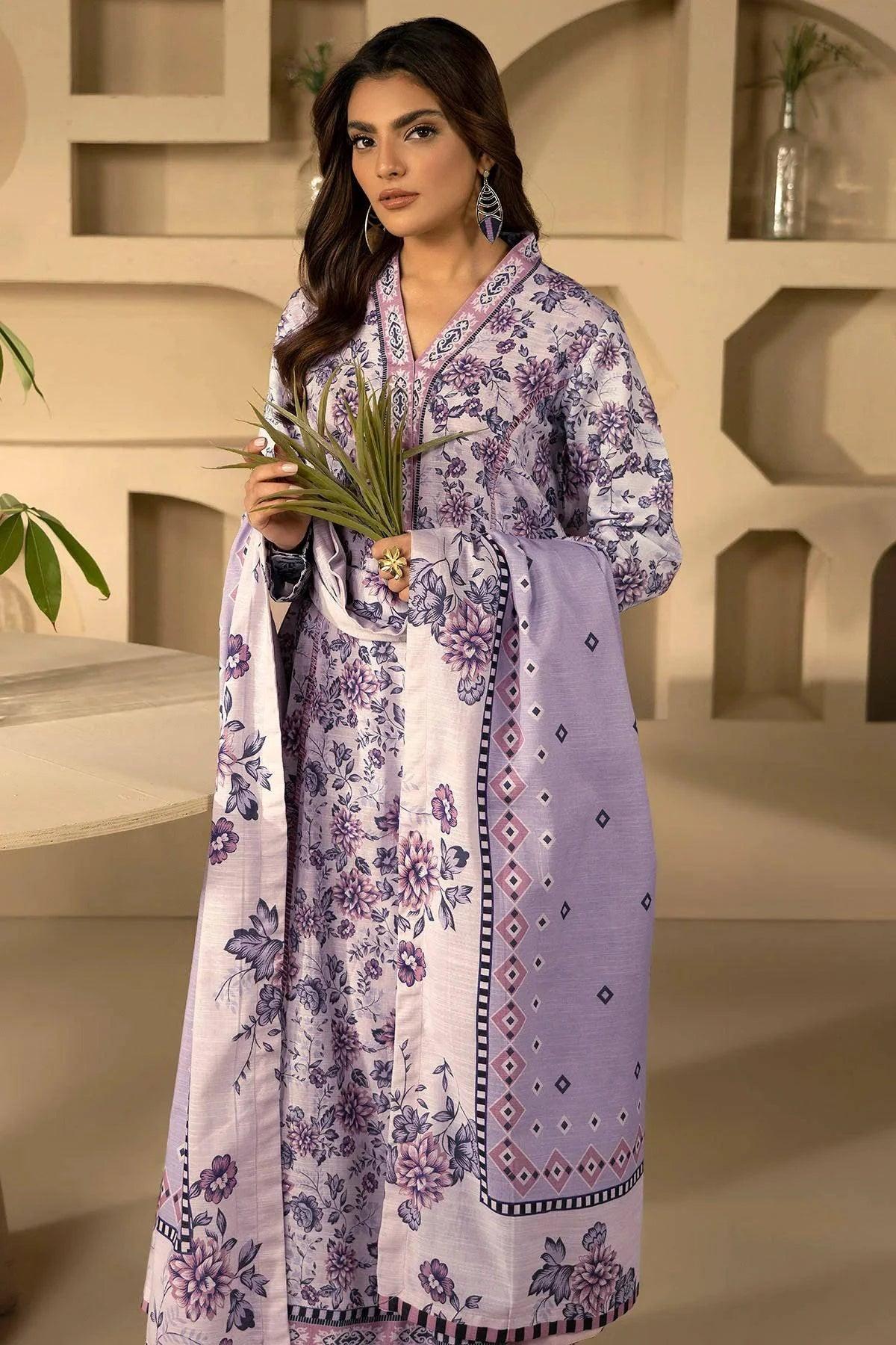 AYRA 3Pc -Digital Printed Khaddar Dress - LEXZARI