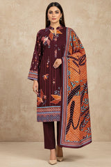 ZUHA 3Pc - Digital Printed Khaddar Dress